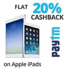 Apple Ipads Flat 20% Cashback From Paytm.com