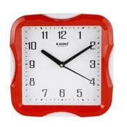 Kadio Analog 20 cm X 20 cm Wall Clock(Red, With Glass)