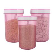 Kuber Industries Containers Set for Kitchen|BPA-Free Plastic 500 ML Storage Containers Set With Spoon for Kitchen Set of 3 (Pink)