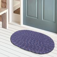 Kuber Industries Cotton Oval Door Mat for Porch/Kitchen/Bathroom/Laundry Room,(Blue) 54KM3956 Standard