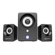 amazon basics Multimedia Speaker | USB Powered | Wired Desktop Speakers with Powerful Bass | Built-in Subwoofer (Black)