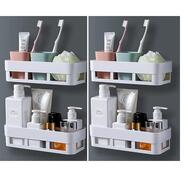 MorivaHomes Acrylic Multipurpose Wall Mount Bathroom Shelf And Rack For Home And Kitchen