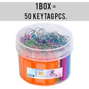 SNDIA 50 Pcs Key Tag Keyring & Keychain, Multicolor | Name Tag Labels, Two Side Id Label, Split Ring, Office, Home Key, Plastic