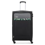 Aristocrat Commander Soft Case Large Size (Check-in) Trolley Bag, Black | Spacious, Zipper Expander, Front Pocket, Durable Polyester Case Travel Luggage, Combination Lock, 3-Year Global Warranty