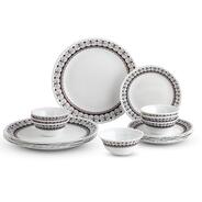 CELLO Lumina Imperial Plus Series Opalware Dinner Set of 19 Pieces For Family of 6 | Bone-Ash Free & Leadfree Opal Glass Microwave