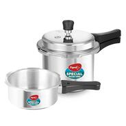 Pigeon by Stovekraft 12708 Aluminium Pressure Cooker Combo, Outer Lid, Without Induction Base (2 litre and 3 litre, Silver)