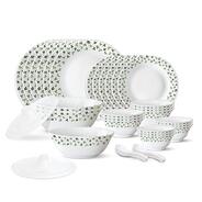 Larah by Borosil 35 Pieces Sage Opalware Dinner Set for Family of 6 @ 1,699 (Effectively)
