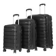 Teakwood Small-Medium-Large 8 Wheels Trolley Bag, Hard Cabin with Zipper Closure