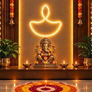 Gesto Diwali Diya Neon Sign , Warm White LED Neon Light Strip , Diwali Lights for Home Decoration