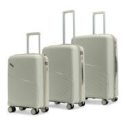 LATTITUDE by Provogue Hard Body Set of 3 Luggage 8 Wheels - 55/65/75 8W GHOST GREY /LIMESTONE GREY - Grey