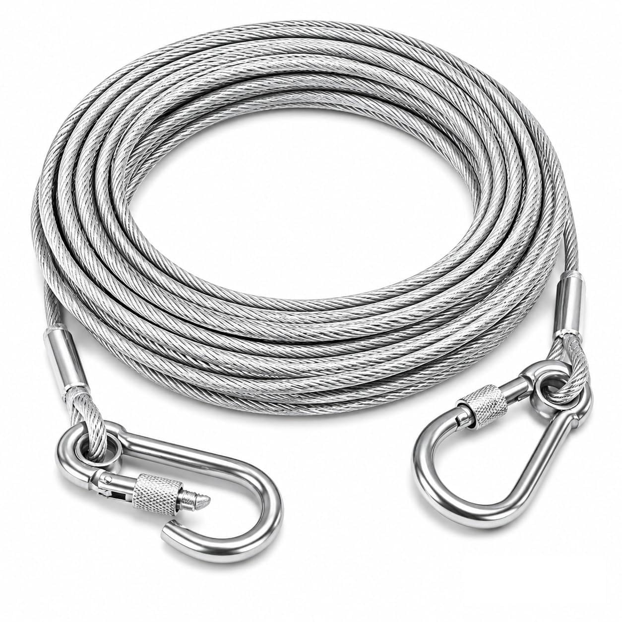 10 Meter Heavy Duty Clothes Drying Rope with Hooks | Strong Steel Clothesline for Balcony, Travel, Camping & Home Use