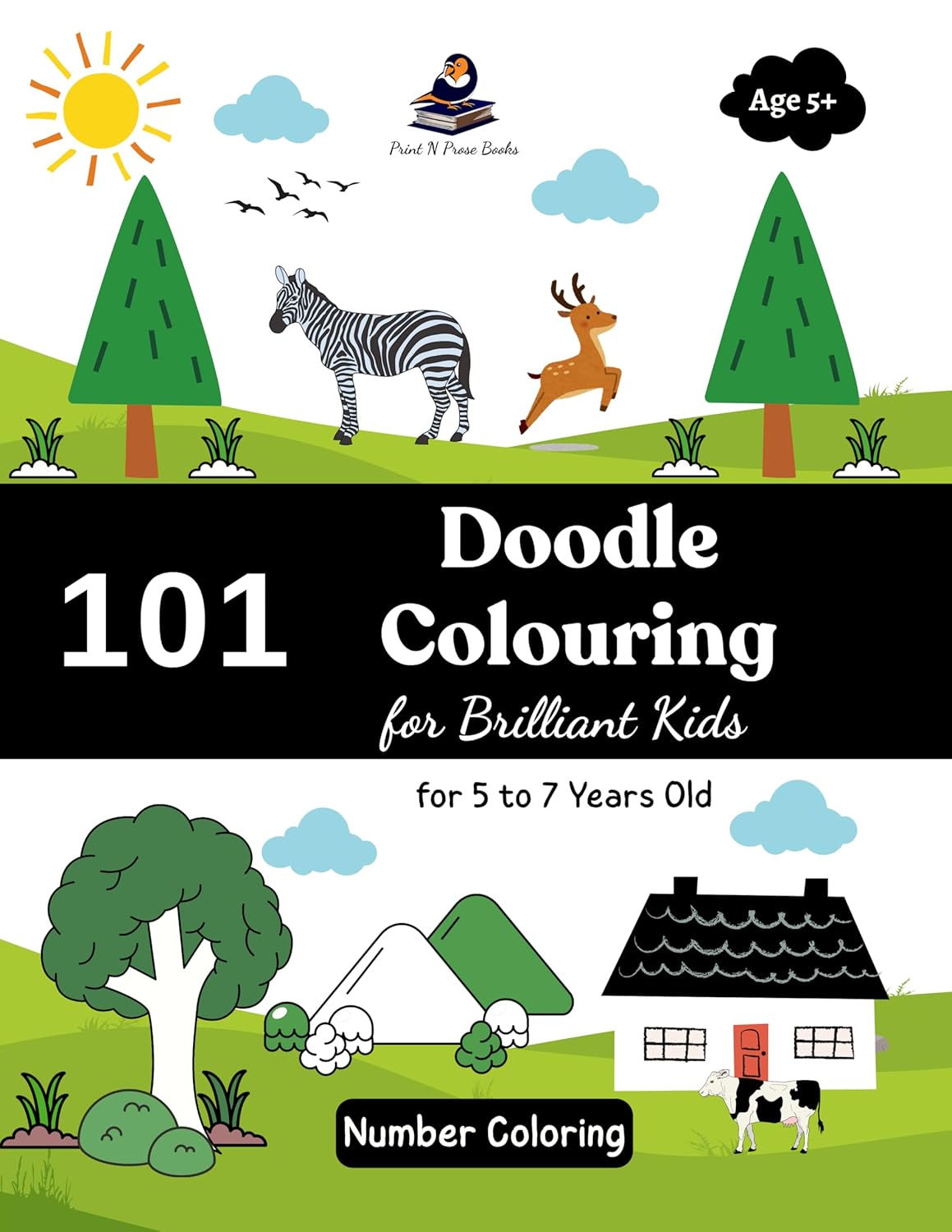 101 Doodle Colouring Book Age 5-7 | Number Coloring | Painting Drawing | Birthday Gift Kids