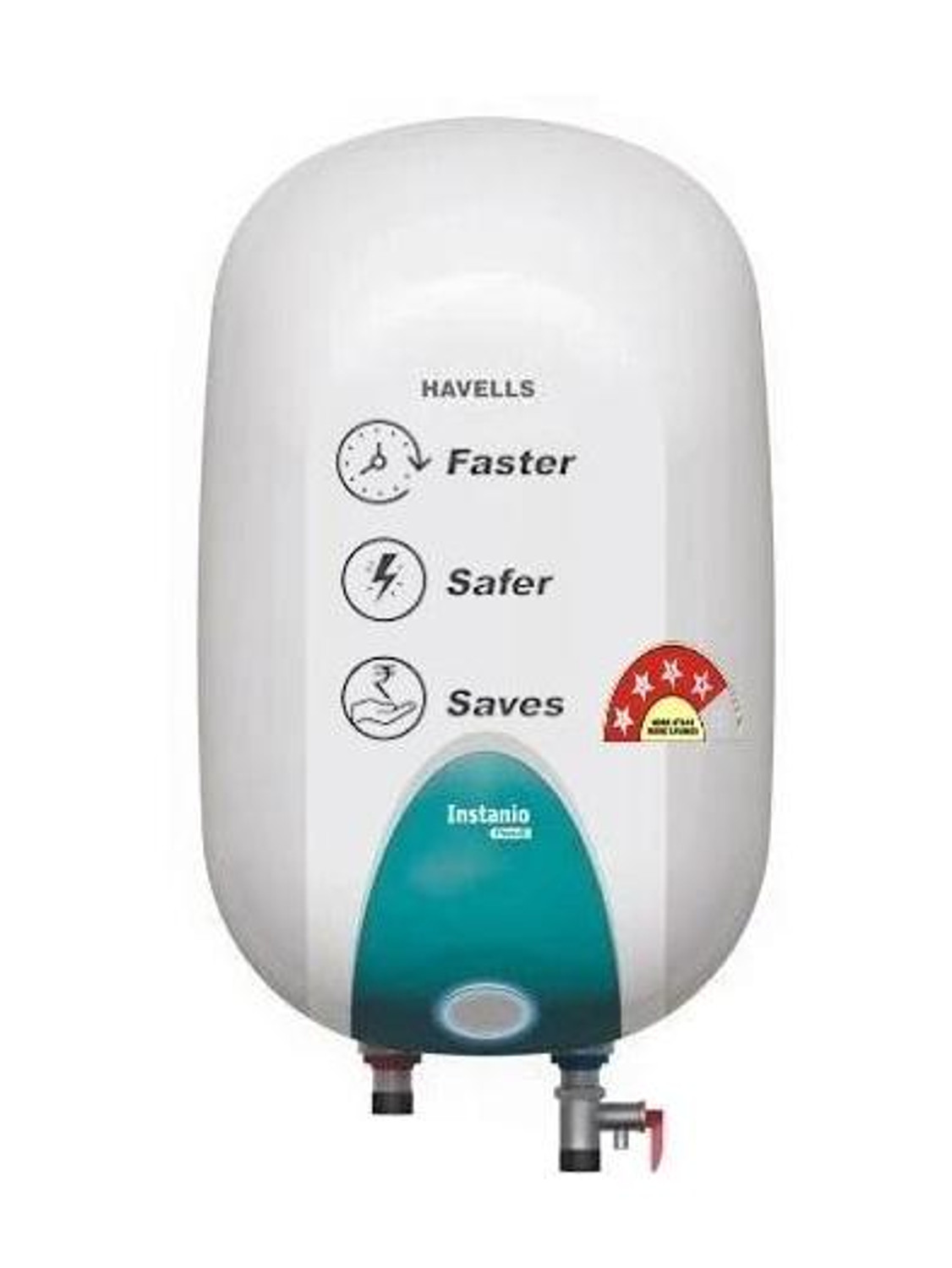 Rs. 1500 Coupon: HAVELLS 25 L Storage Water Geyser | 4 Star BEE Energy Rating | Glassline Tanked (Instanio Prime, White, Bl