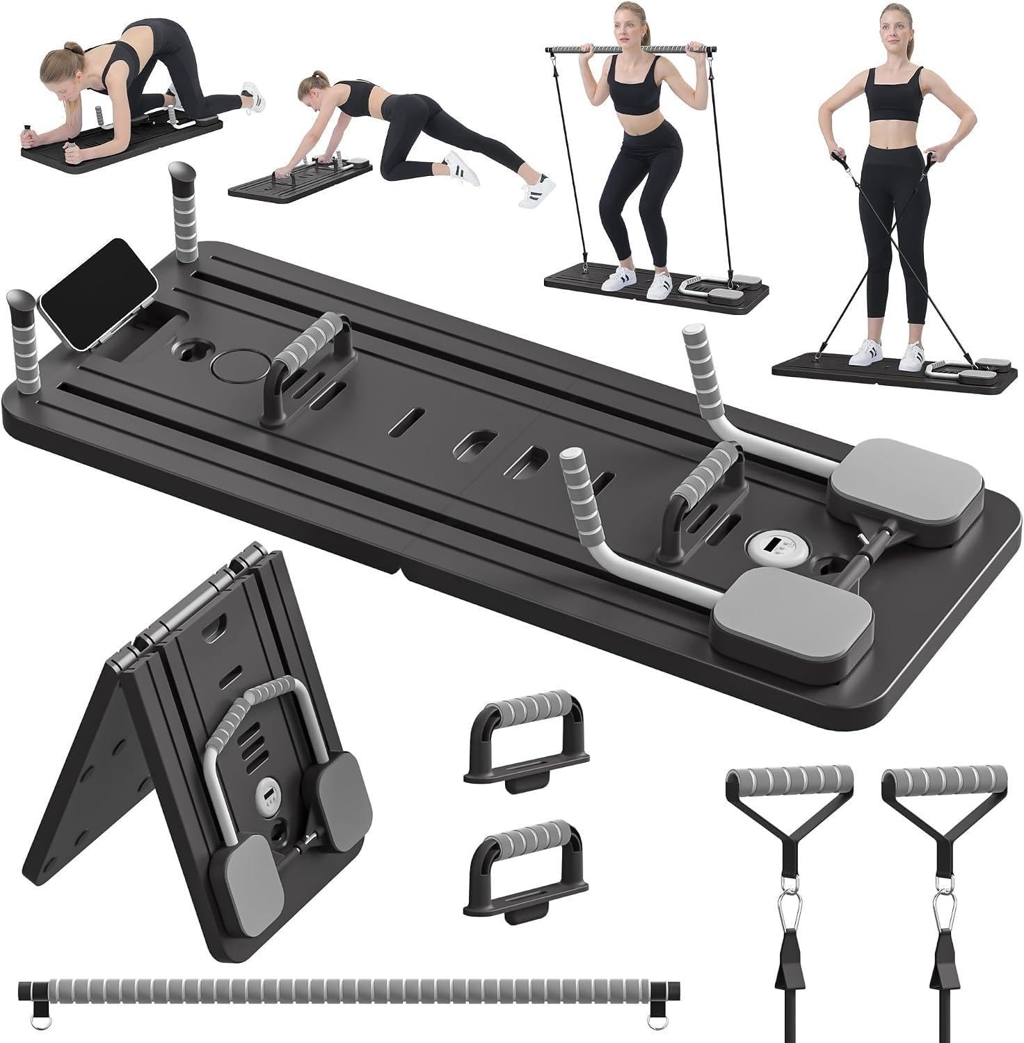 2026 Advanced Pilates Reformer - Foldable Home Gym Board | Portable Multifunctional Pilates Equipment for Home & Studio