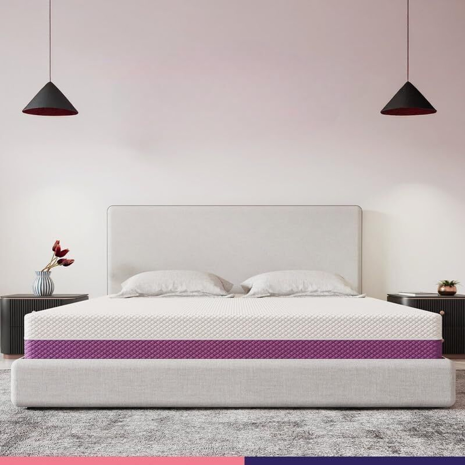 5-Zone Reversible 2-Layer | Hard & Soft Comfort with Cocoon Foam|5-Year Warranty 4 inch King Memory Foam Mattress on Fli