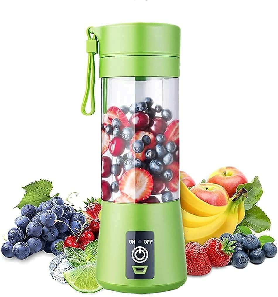 6-Blade Juicer Blender with Built-in Jar, Juice Mixer Bottle, Fruit Juice Machine, USB Rechargeable Juicer for Protein &