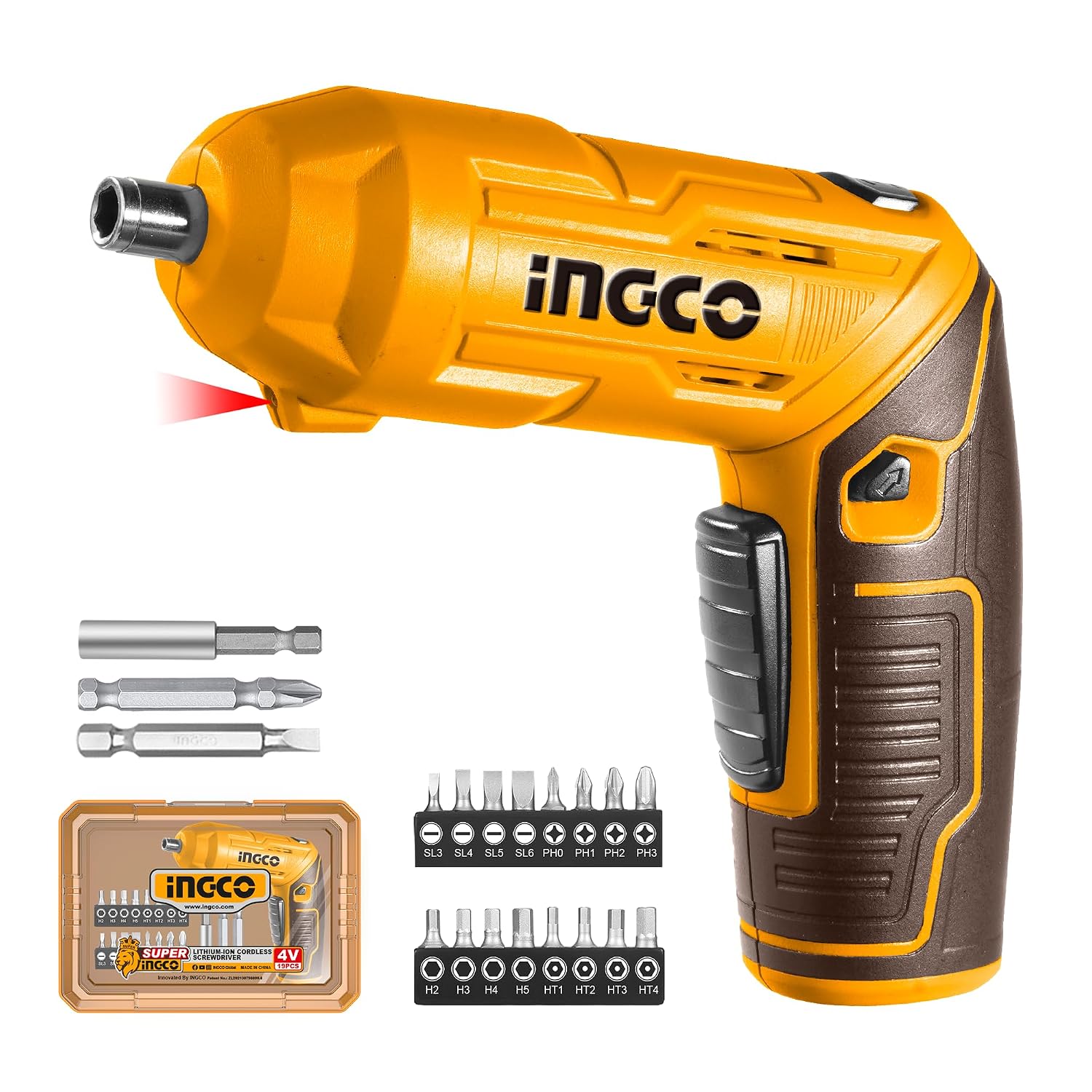 60% OFF - INGCO Cordless Screwdriver, Rechargeable Power Drill Driver Set, 4N.m Max Torque, 240RPM, Screw Gun for Home U
