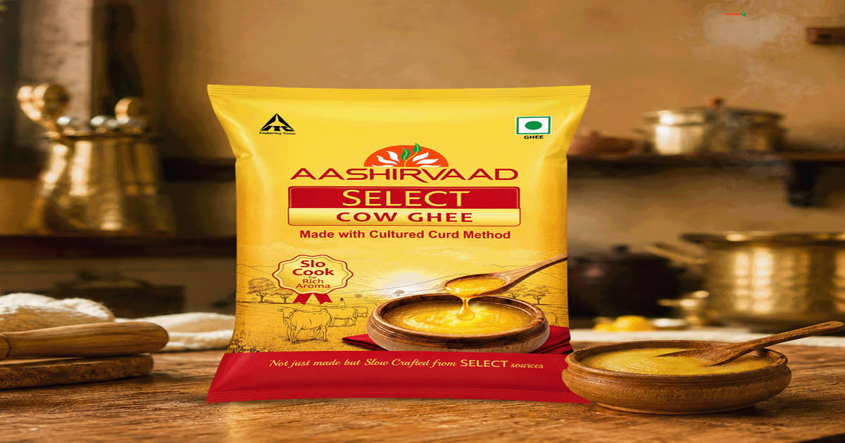 Aashirvaad Select Cow Ghee 910ml Made with Cultured Curd Method on Instamart