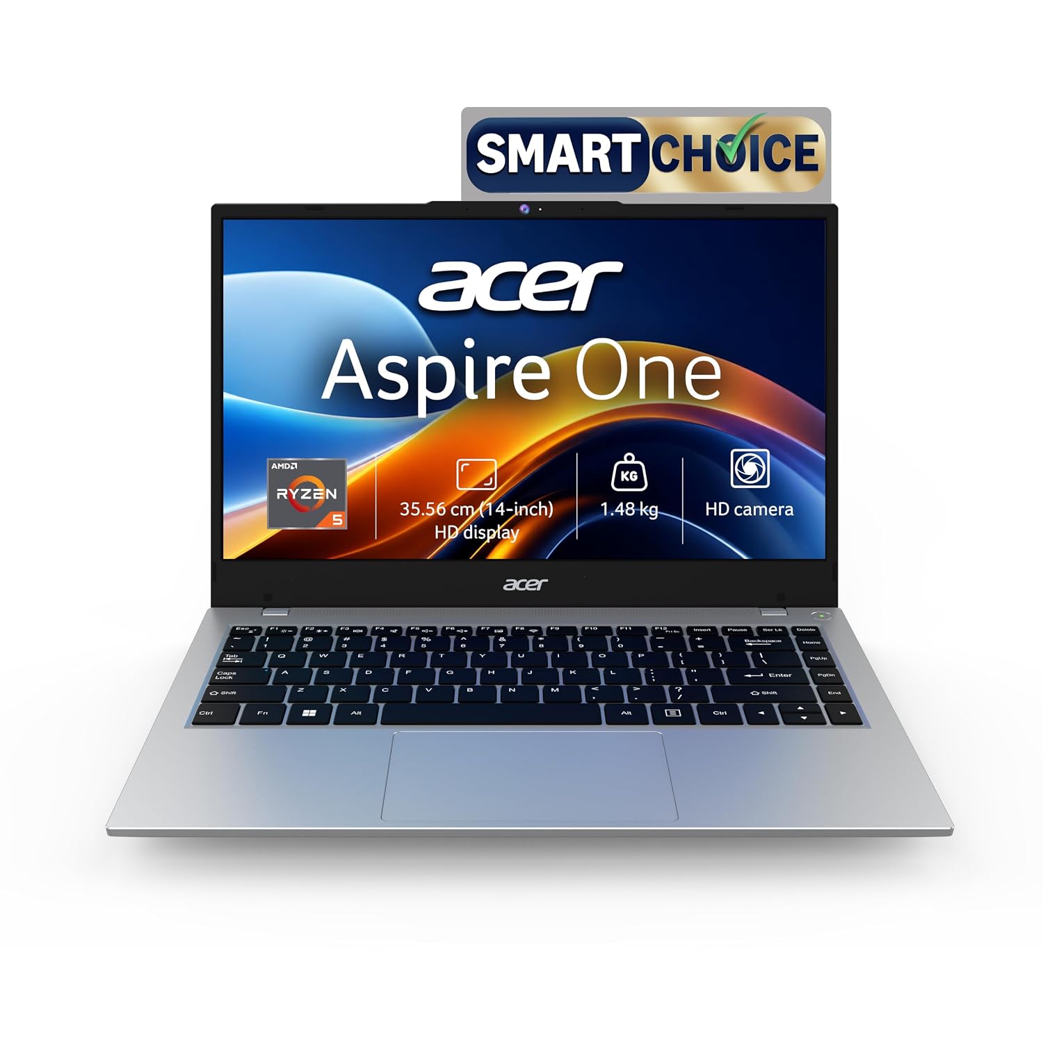Acer Smartchoice Aspire One, AMD Ryzen 5-40,Office 2024 + M365 Basic, 8GB LPDDR5 RAM/ 512GB SSD, 14.0"/35.56cm WXGA Disp