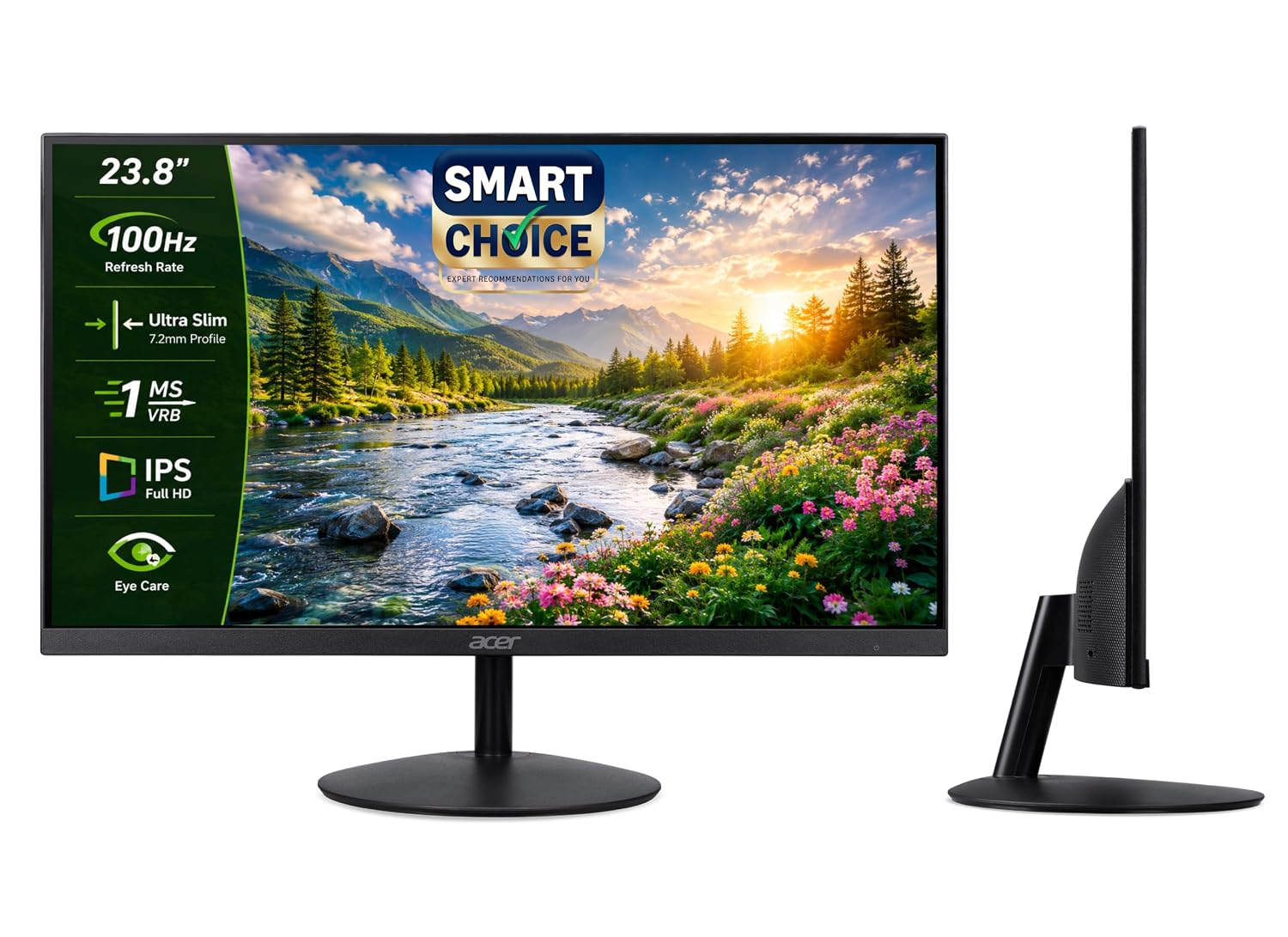 Acer SmartChoice SA242Y E 23.8 Inch Full HD IPS Monitor 1ms VRB I AMD FreeSync I Ultra Slim ZeroFrame Design I VisionCar