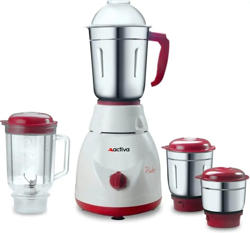 ACTIVA 4 Jar 650 W Mixer Grinder (Pluto Pro Plus | 4 Jars)