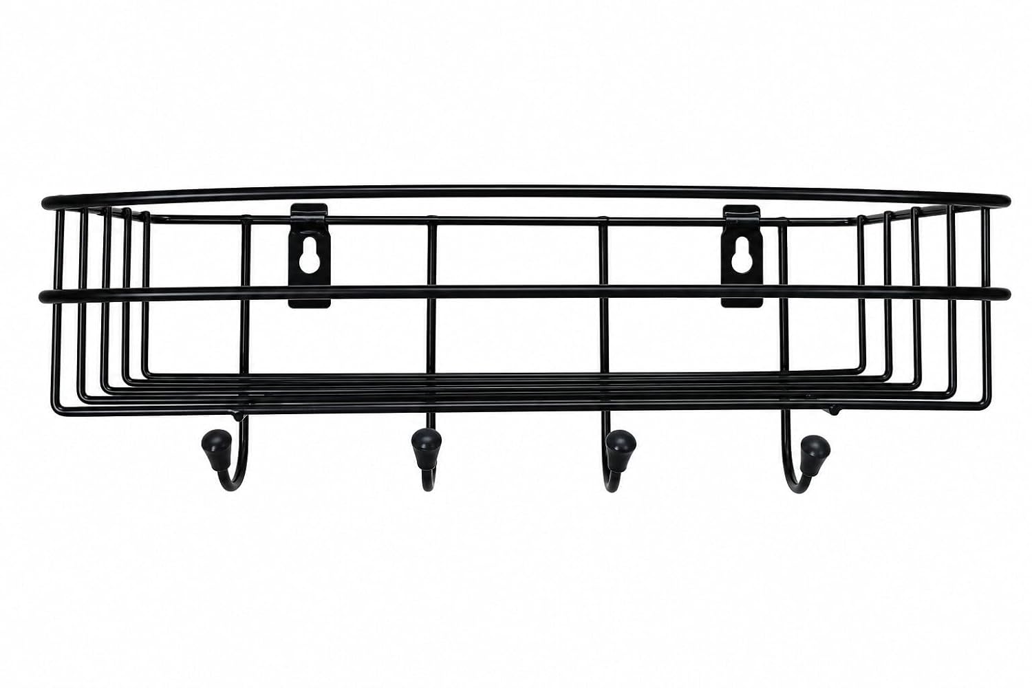 Adhesive Wall-Mounted Bathroom Shelves - Rustproof Metal Racks with Hooks for Toiletries & Accessories, No-Drill Storage