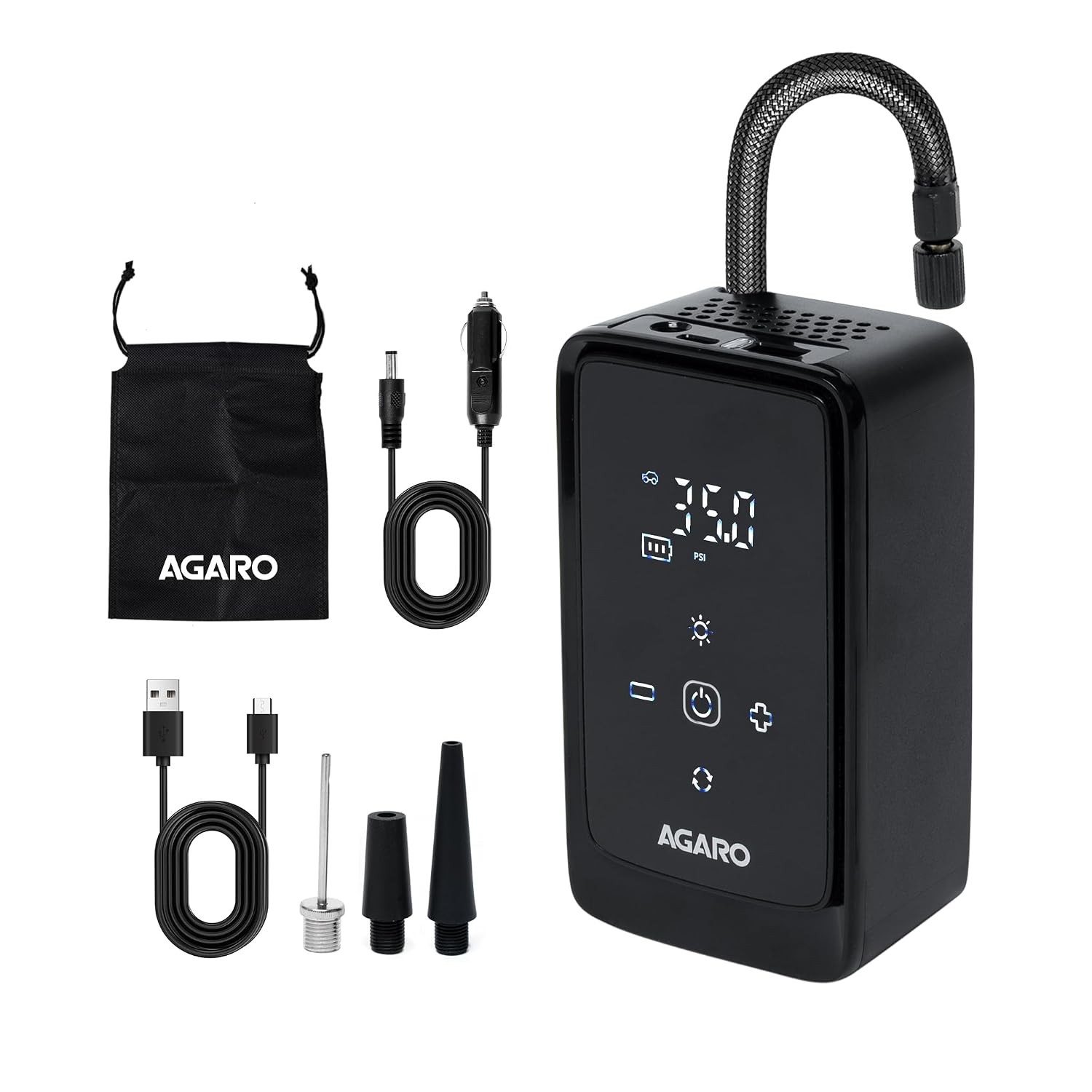 AGARO Atom Cordless Tyre Inflator, 150 PSI, 4500mAh Battery + Upto Rs. 97 Casbback
