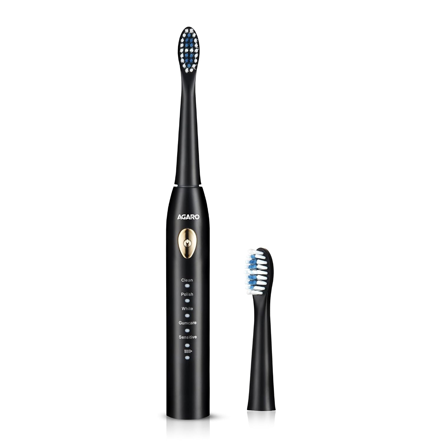 AGARO COSMIC LITE Sonic Electric Tooth Brush For Adults With 5 Modes, 2 Brush Heads & Rechargeable, Power Toothbrush, (B