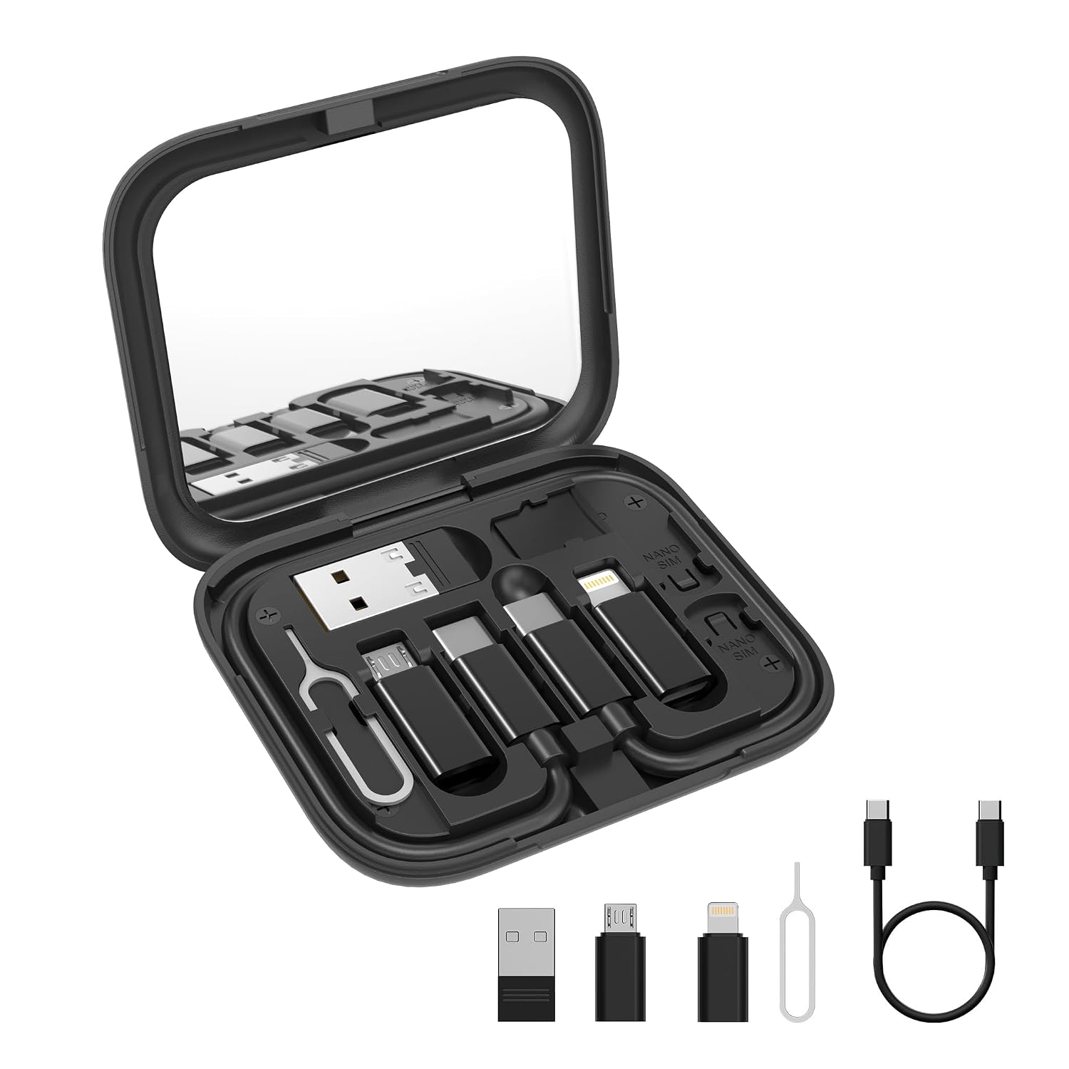 AGARO Snapcase 6-in-1 Multifunctional 60W Fast Charging Case, Built-in Type-C, USB-A