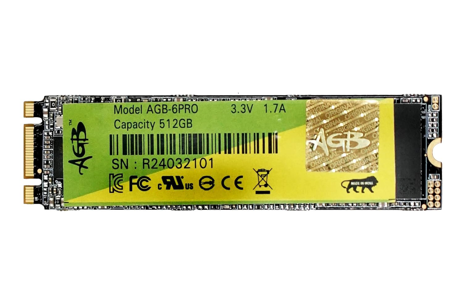 AGB 512 GB M.2 SATA TLC (2280) Speed Upto 575 MB/S Internal Solid State Drive (SSD)