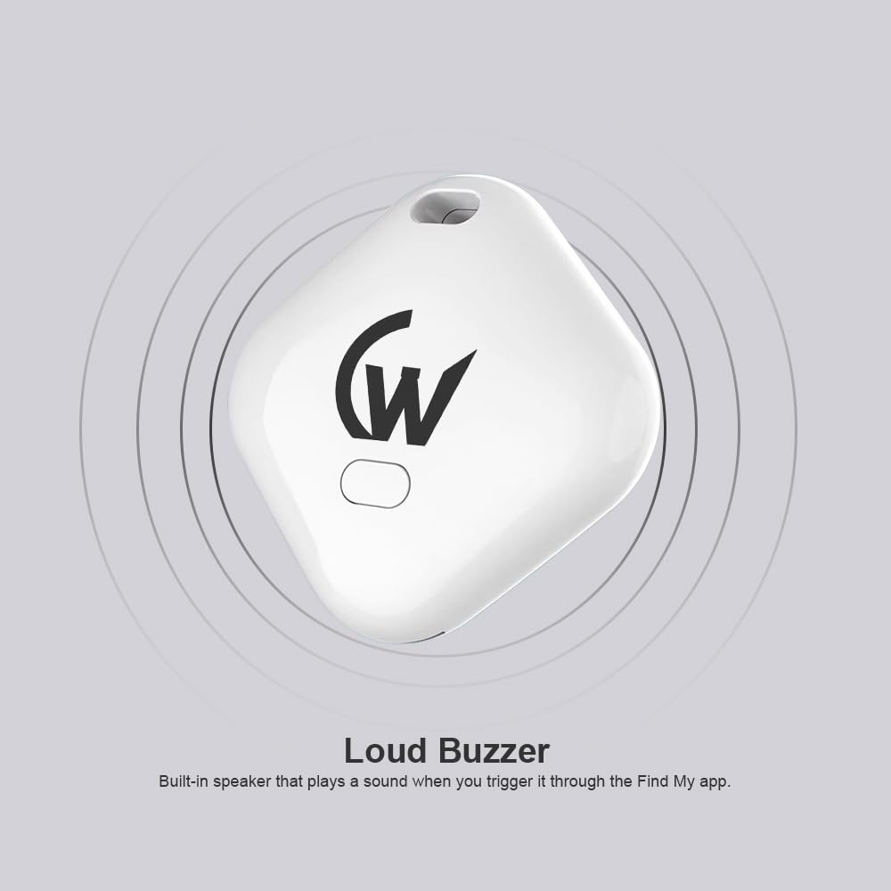 Air Tag for Apple with Loud Buzzer, Works with Apple Find My(No App Required) (White)