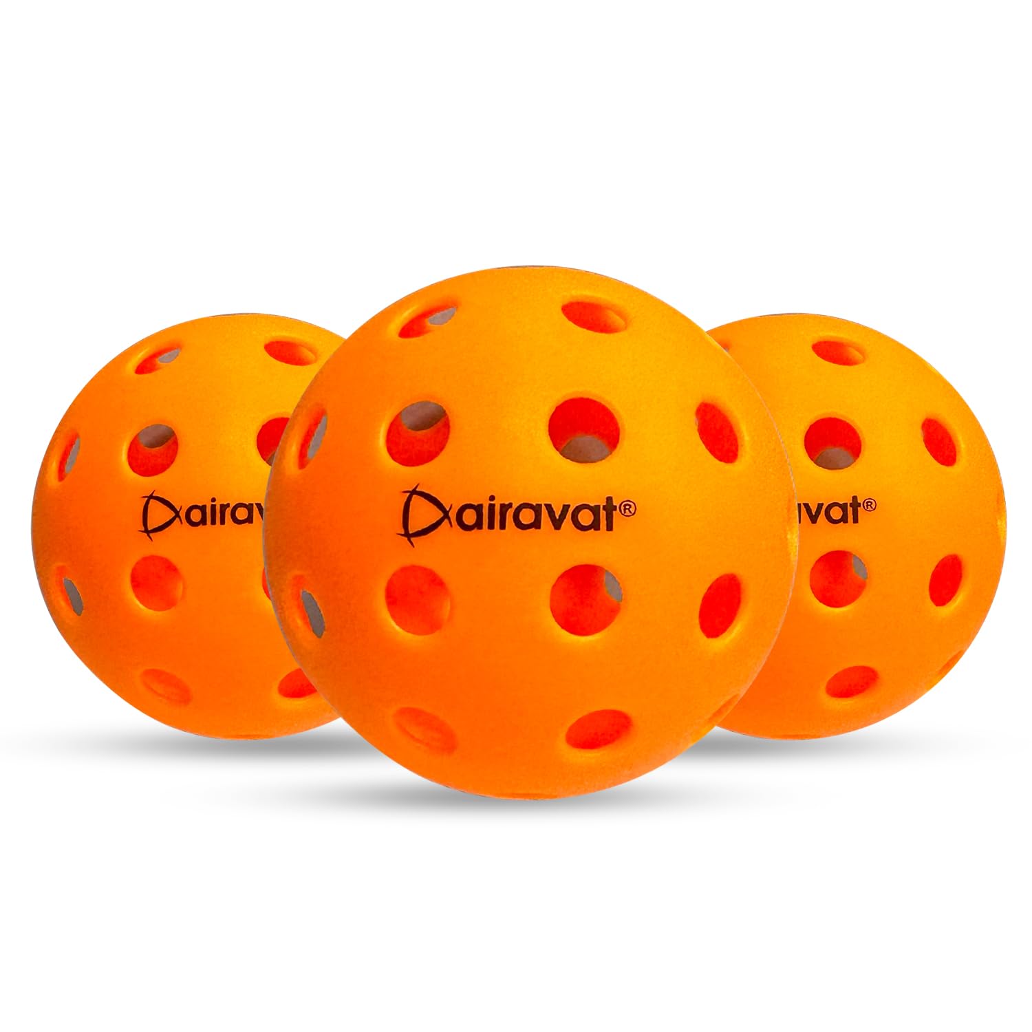 AIRAVAT Premium Outdoor Pickleball Set of 3, 40 Hole Pickleball Baisc Balls, Perfectly Balanced, High Bounce True Flight