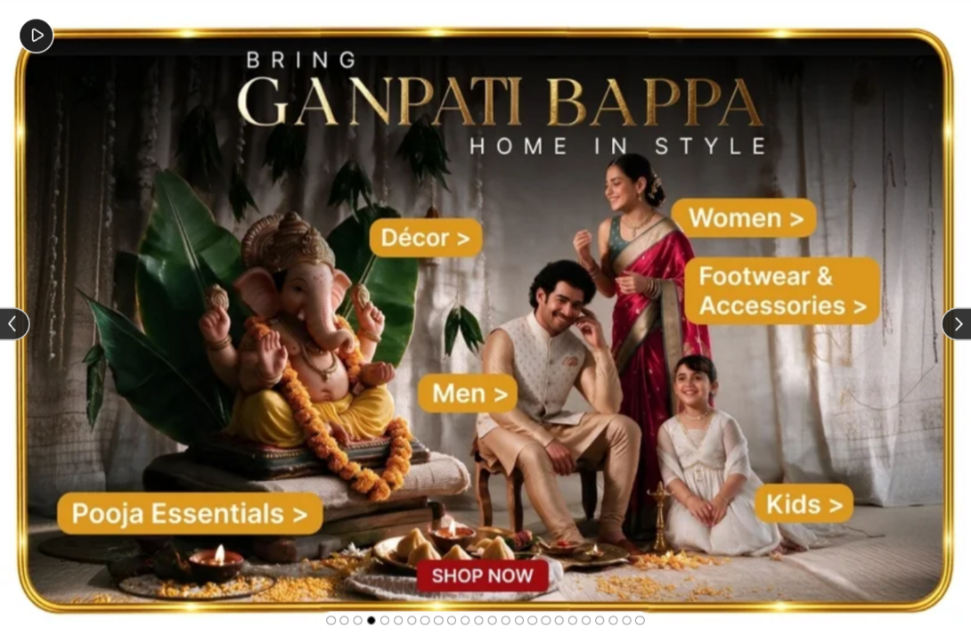 Ajio Bring GANAPATI BAPPA Home In Style: Clothing, Footwear Pooja Essentials & More Up to 80% off