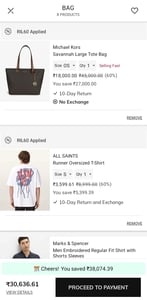 Ajio luxe 60% off for reliance employees