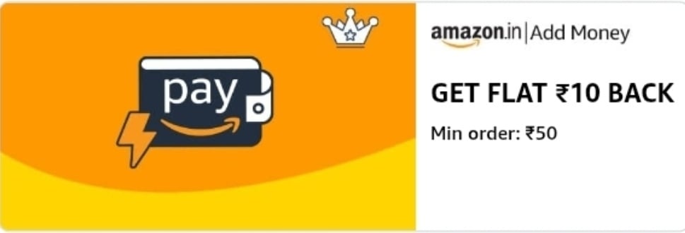 Amazon Add Money : Get flat Rs. 10 back on adding Rs. 50 (user specific)