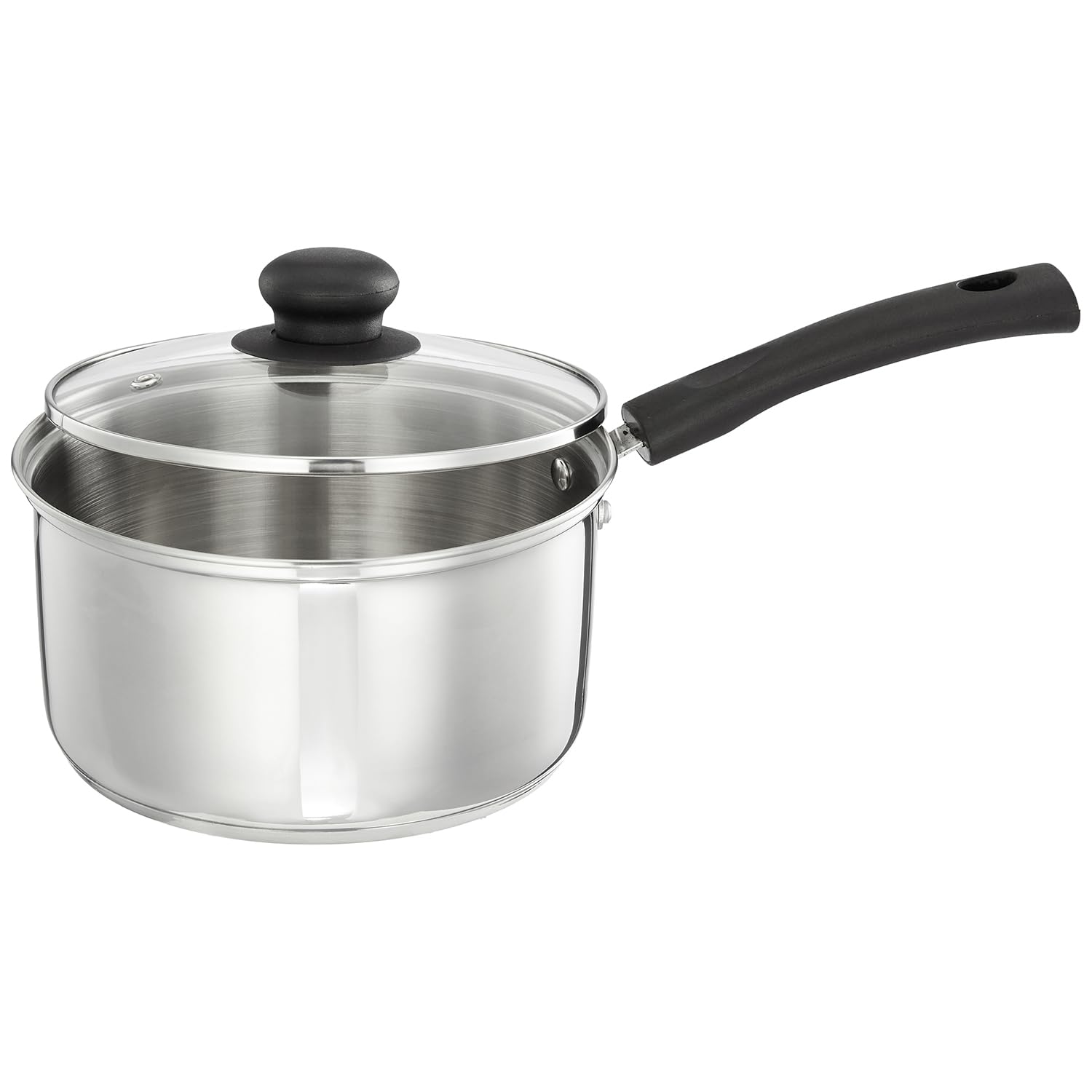 Amazon Brand - Solimo Cookware Saucepan with Glass Lid (2L)