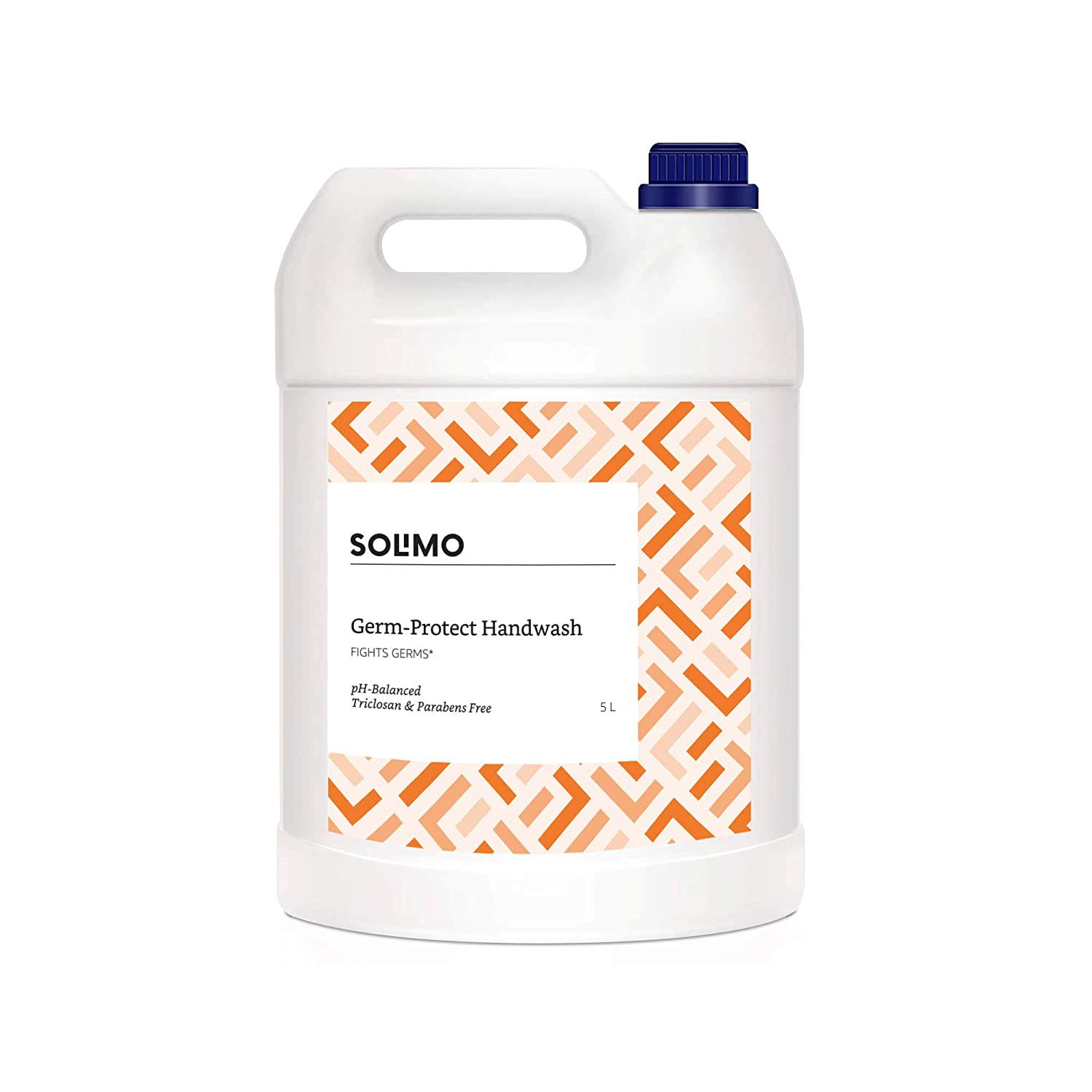 Amazon Brand - Solimo Handwash Liquid Refill Can | 5 Litre | Antibacterial Germ-Protect | Advanced Disinfection Formula