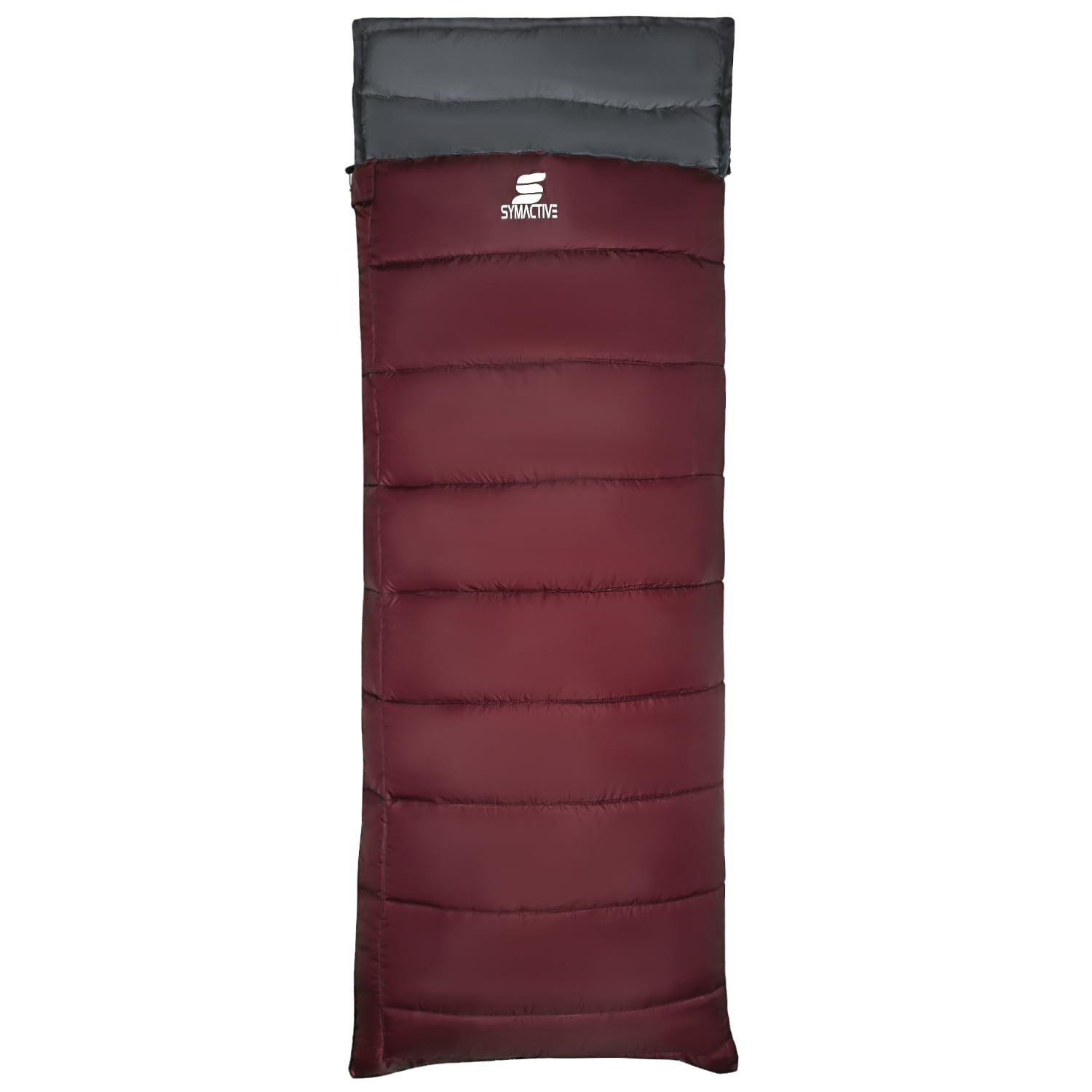 Amazon Brand - Symactive Sleeping Bag (Maroon, for Adults Upto 6.8 Ft)