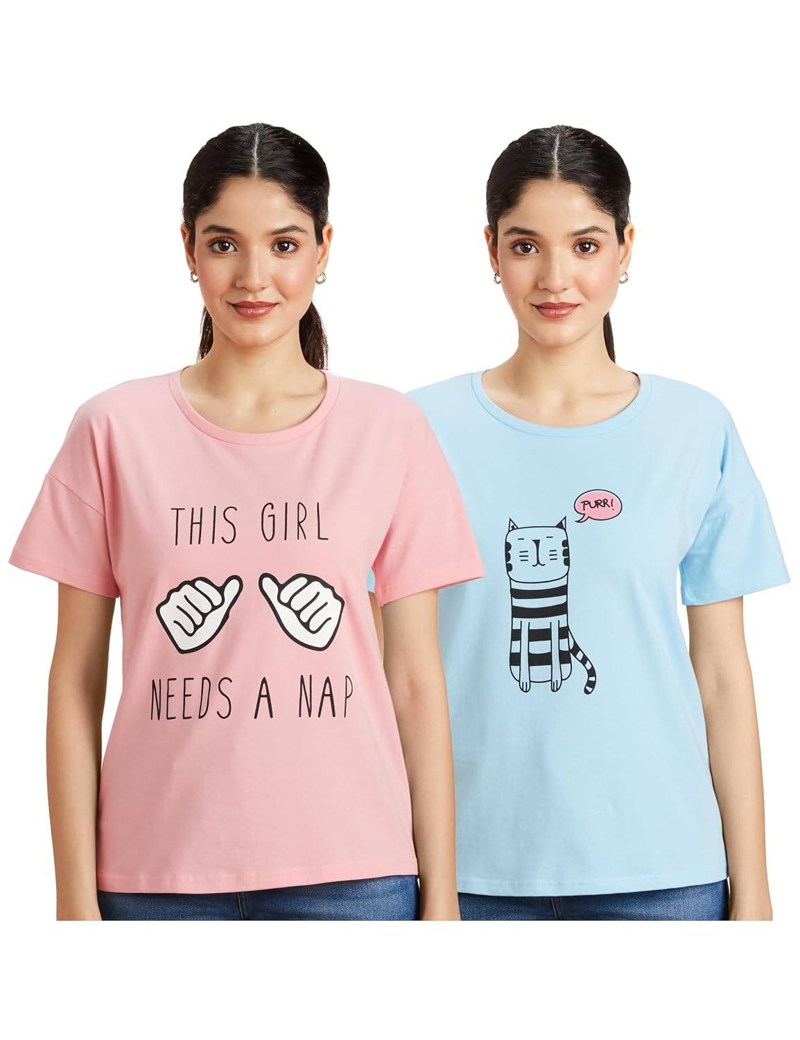 Amazon Brand - Symbol Women Cotton Stretch Regular Fit Round Neck Half Sleeve T-Shirt (Available in Plus Sizes)