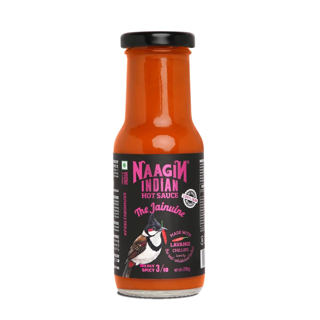 Amazon fresh- Naagin Jainuine Hot Sauce (215g) | Jain Friendly | No Onion, No Garlic | Mildly Spicy | Fruity & Balanced