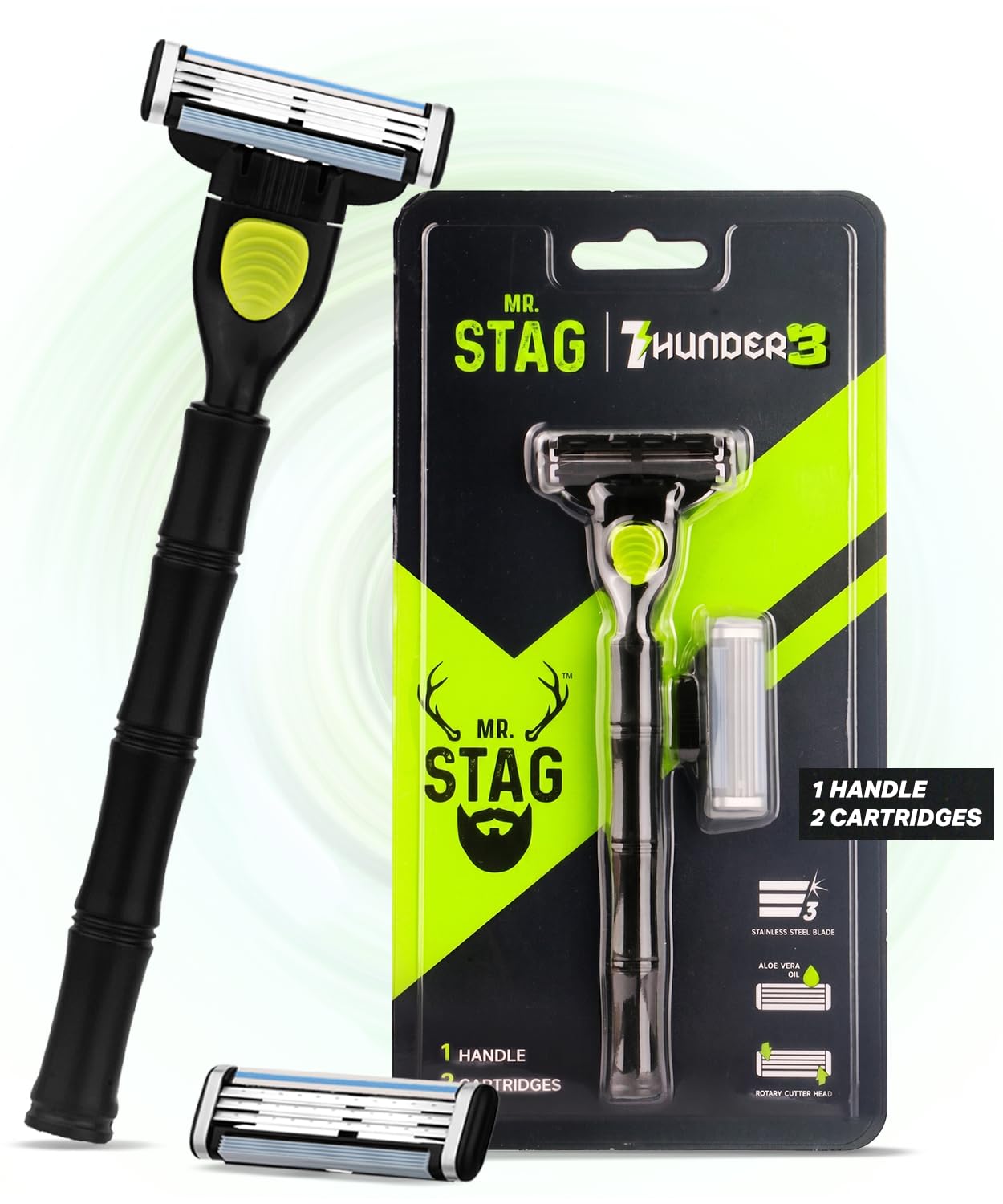 Amazon Sample: Mr. Stag Thunder3 Shaving Razor for Men (Pack of 3)