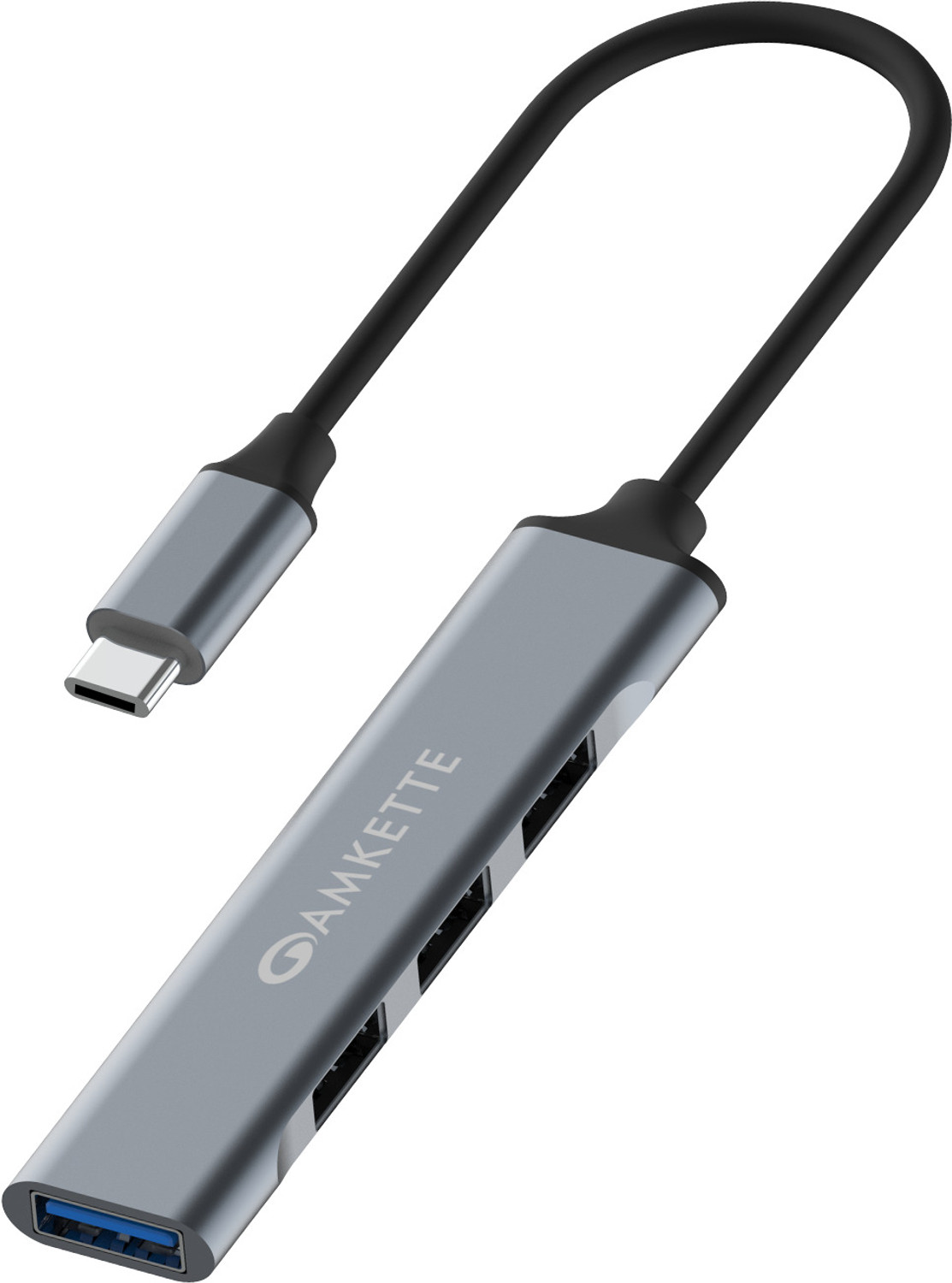 AMKETTE Type C 4-Port USB 3.0 with 5Gbps Speed, Sleek Metal Desig