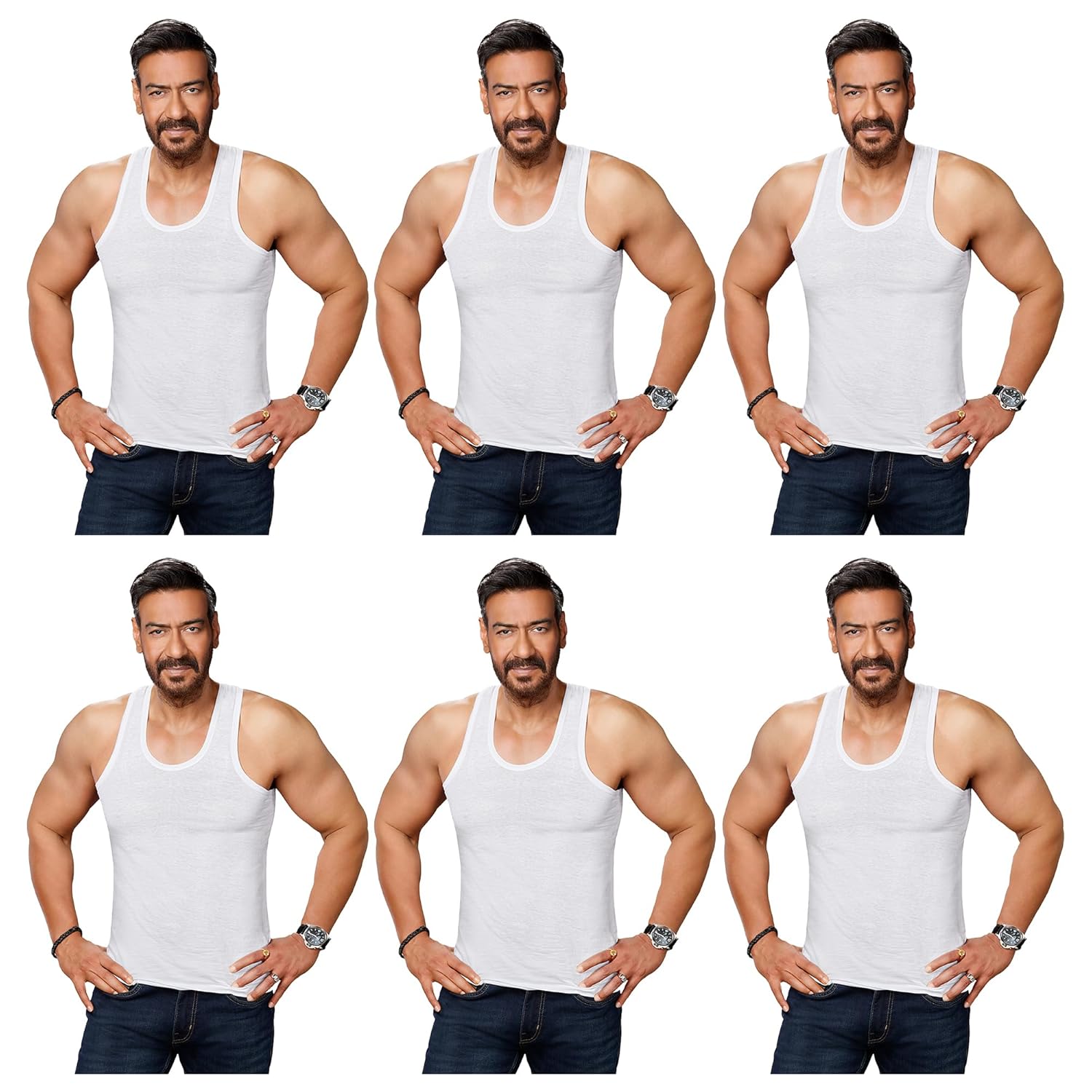 Amul Comfy Men's Vest | 100% Cotton Single Jersey Fabric | U Neck Sleeveless Innerwear(Pack of 6)
