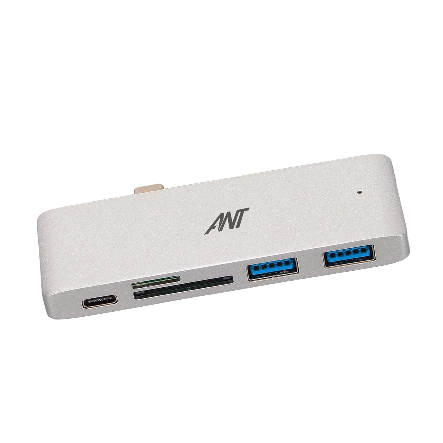 Ant Booster MAK 01 USB Hub - 4-Port USB 3.0 Splitter in Silver | High-Speed 5Gbps Data Transfer, Lightweight & Compact f
