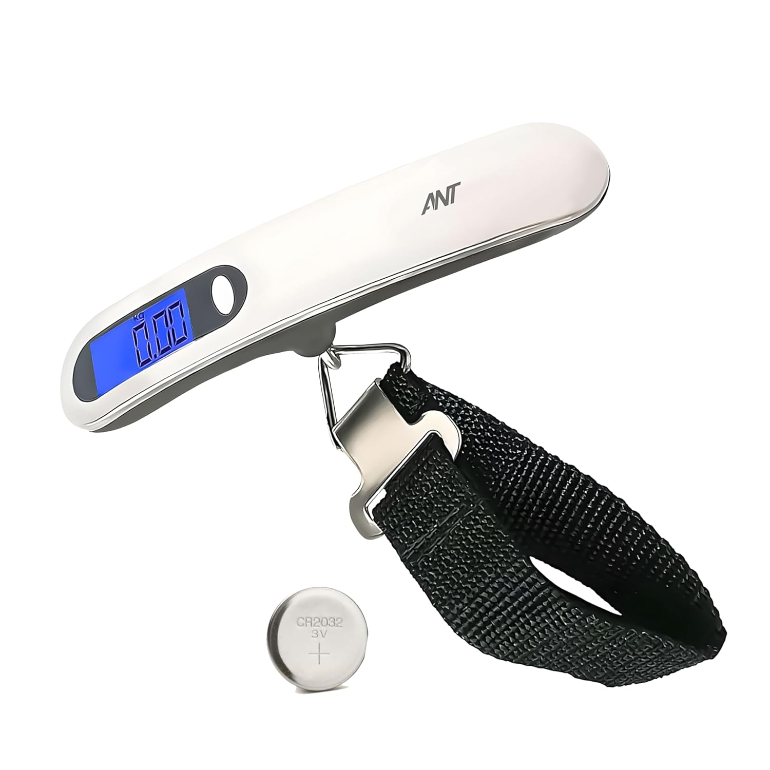 ANT Digital Luggage Scale 50kg - Portable High-Precision Travel Weight Scale with Backlit LCD, Strap Hook, Tare & Unit S