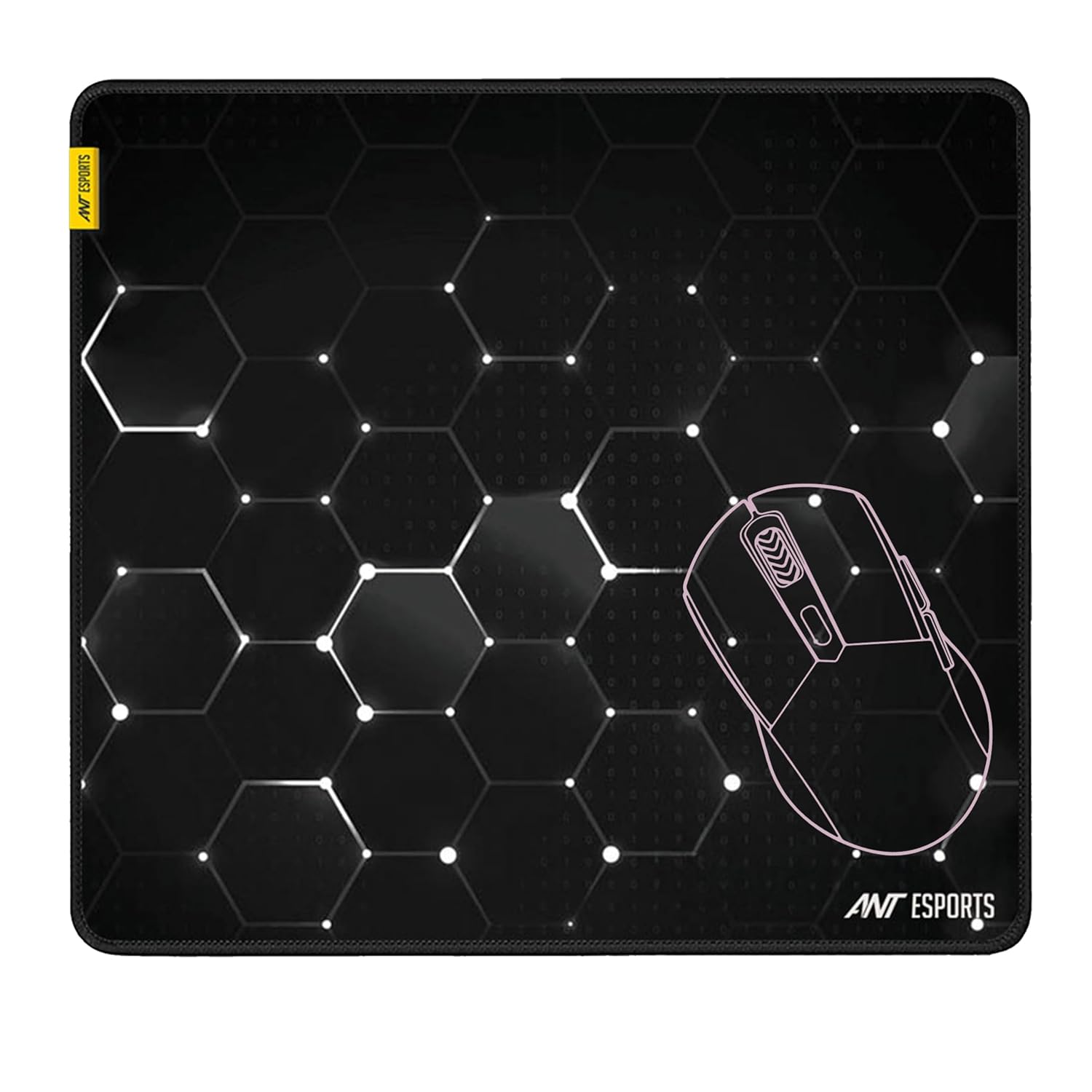 Ant Esports Hexa Mouse Pad 260X210X3mm Anti-fray Stitching, Waterproof Surface & Non-Slip Rubber Base Stitched Edges Gam
