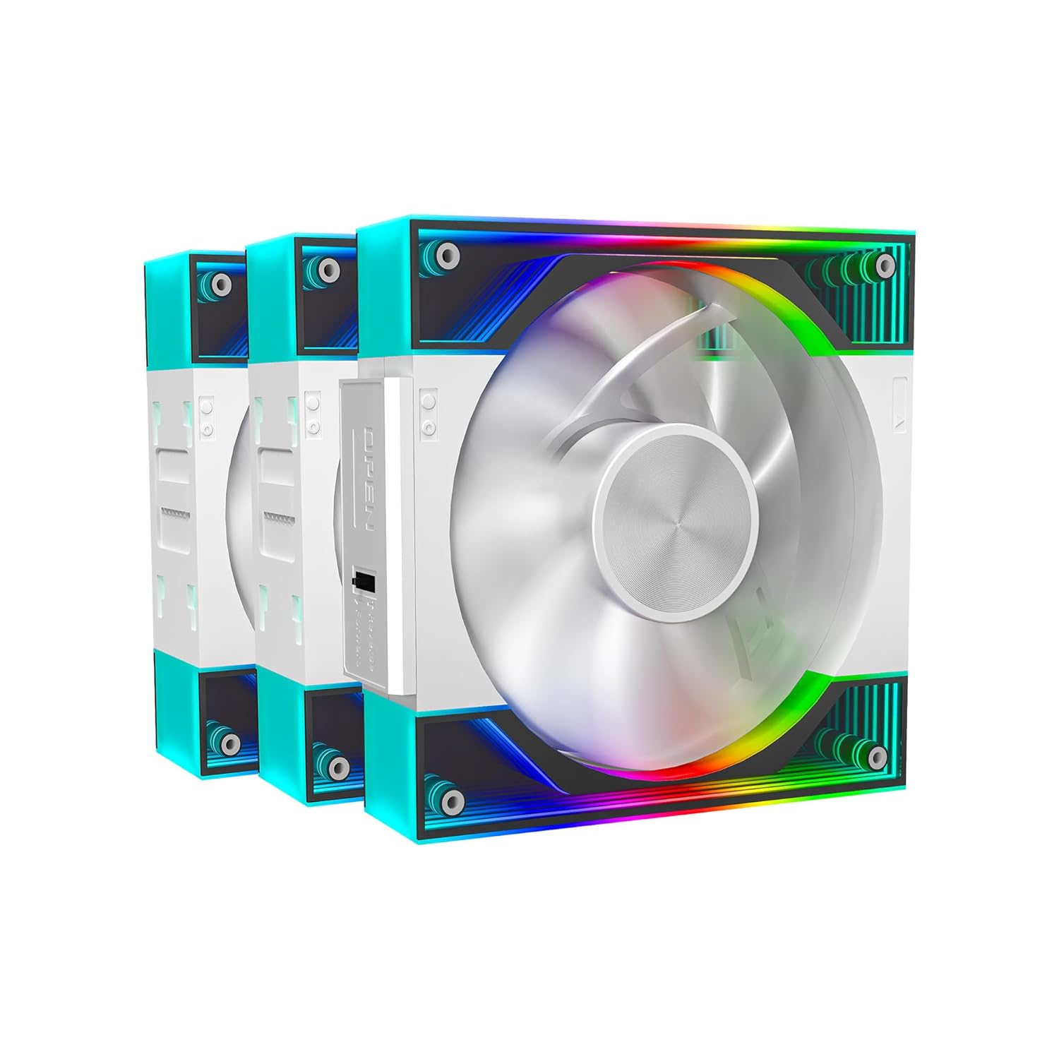 Ant Esports QuartzFlow 3-In-1 120mm ARGB Stackable Case Fan Kit - White