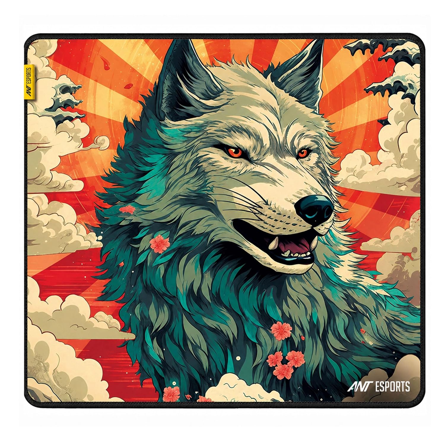 Ant Esports Wolf Mouse Pad 260X210X3mm Anti-fray Stitching, Gaming Mouse Pad Waterproof Surface & Non-Slip Rubber Base S