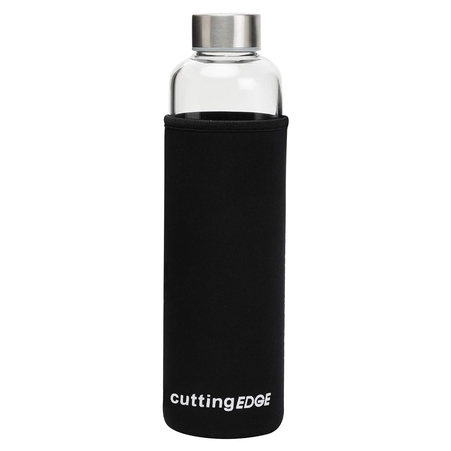 Cutting EDGE 1L Borosilicate Glass Water Bottle | Black Sleeve