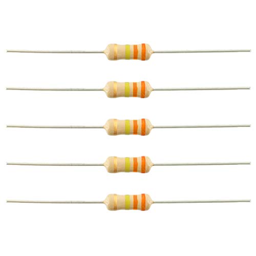 INVENTO 250Pcs 330K Ohm Carbon Film Resistor 1/4 W Resistance 0.25 Watt 250mW 5% Tolerance For DIY